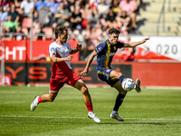 FC Utrecht player Sieb Horemans and FC Twente player Mitchell van Bergen during the match Utrecht vs. Twente at Stadium Galgenwaard for the...