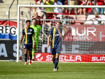 FC Twente player Sem Steijn is disappointed after the goal of FC Utrecht player Jens Toornstra, making the score 1-1, during the match betwe...