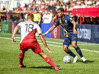 FC Twente's Anass Salah-Eddine plays during the match between Utrecht and Twente at Stadium Galgenwaard for the Dutch Eredivisie 4th round s...