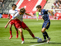 FC Utrecht player Sieb Horemans and FC Twente player Mitchell van Bergen during the match Utrecht vs. Twente at Stadium Galgenwaard for the...