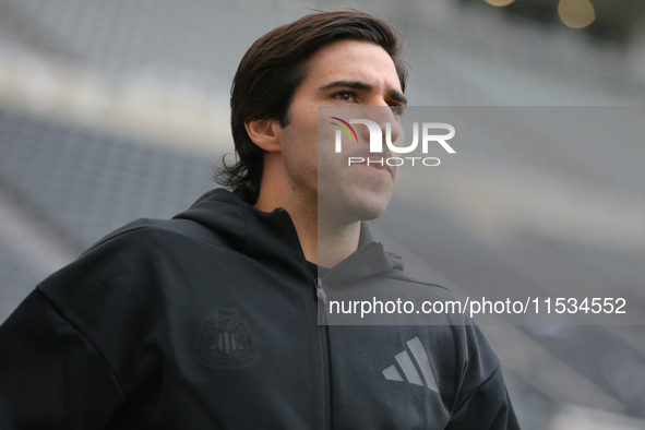 Newcastle United's Sandro Tonali during the Premier League match between Newcastle United and Tottenham Hotspur at St. James's Park in Newca...