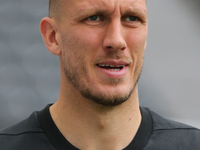 Newcastle United's Dan Burn during the Premier League match between Newcastle United and Tottenham Hotspur at St. James's Park in Newcastle,...