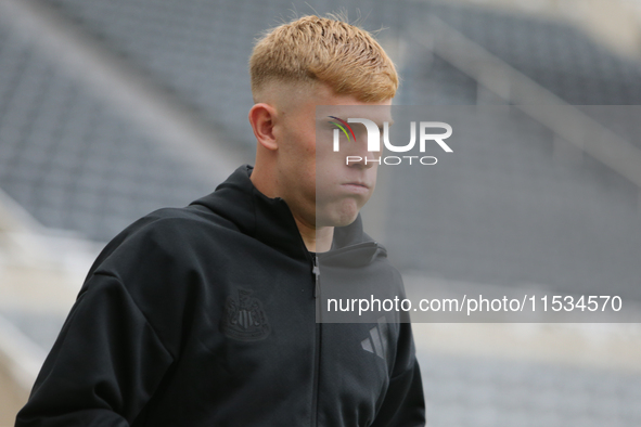 Newcastle United's Lewis Hall during the Premier League match between Newcastle United and Tottenham Hotspur at St. James's Park in Newcastl...