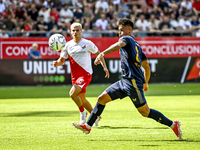 FC Twente player Mees Hilgers during the match Utrecht vs. Twente at Stadium Galgenwaard for the Dutch Eredivisie 4th round season 2024-2025...