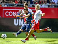 FC Utrecht player Souffian El Karouani and FC Twente player Bart van Rooij during the match Utrecht - Twente at Stadium Galgenwaard for the...