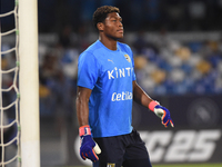 Zion Suzuki of Parma Calcio warms up before the Serie A match between SSC Napoli and Parma Calcio at Stadio Diego Armando Maradona Naples It...