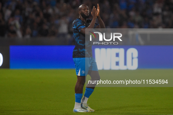 Romelu Lukaku of SSC Napoli during the Serie A match between SSC Napoli and Parma Calcio at Stadio Diego Armando Maradona Naples Italy on 31...