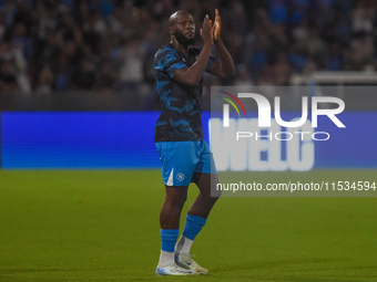 Romelu Lukaku of SSC Napoli during the Serie A match between SSC Napoli and Parma Calcio at Stadio Diego Armando Maradona Naples Italy on 31...