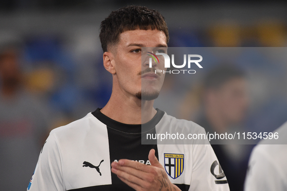 Dennis Man of Parma Calcio during the Serie A match between SSC Napoli and Parma Calcio at Stadio Diego Armando Maradona Naples Italy on 31...