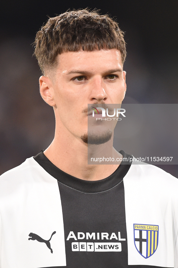 Dennis Man of Parma Calcio during the Serie A match between SSC Napoli and Parma Calcio at Stadio Diego Armando Maradona Naples Italy on 31...