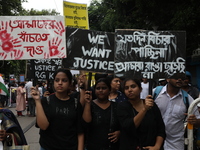 Citizens take part in a protest march in Kolkata, India, on September 1, 2024, against the rape and murder of a PGT doctor. (