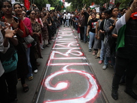 Citizens take part in a protest march in Kolkata, India, on September 1, 2024, against the rape and murder of a PGT doctor. (