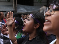 Citizens take part in a protest march in Kolkata, India, on September 1, 2024, against the rape and murder of a PGT doctor. (