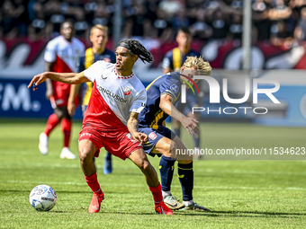 FC Utrecht player Alonzo Engwanda and FC Twente player Sem Steijn during the match Utrecht vs. Twente at Stadium Galgenwaard for the Dutch E...