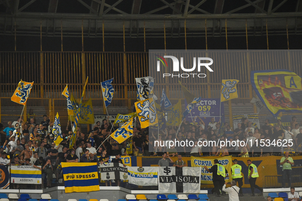 Supporters fans of Parma Calcio during the Serie A match between SSC Napoli and Parma Calcio at Stadio Diego Armando Maradona Naples Italy o...