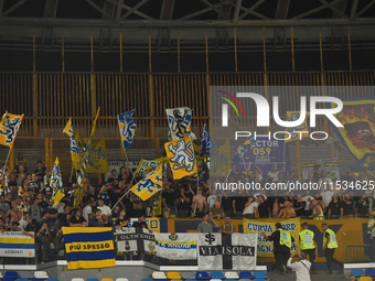 Supporters fans of Parma Calcio during the Serie A match between SSC Napoli and Parma Calcio at Stadio Diego Armando Maradona Naples Italy o...