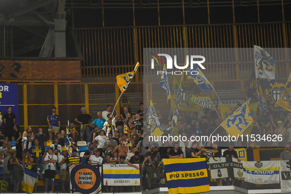 Supporters fans of Parma Calcio during the Serie A match between SSC Napoli and Parma Calcio at Stadio Diego Armando Maradona Naples Italy o...