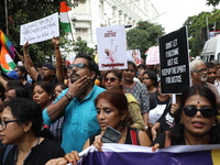 Citizens take part in a protest march in Kolkata, India, on September 1, 2024, against the rape and murder of a PGT doctor. (