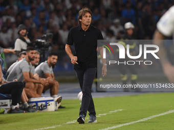 Antonio Conte Head Coach of SSC Napoli during the Serie A match between SSC Napoli and Parma Calcio at Stadio Diego Armando Maradona Naples...