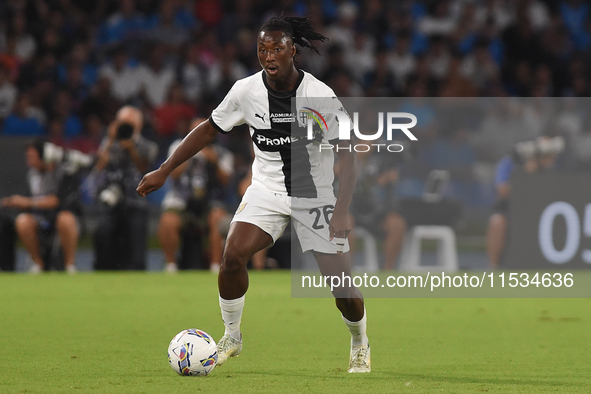 Woyo Coulibaly of Parma Calcio during the Serie A match between SSC Napoli and Parma Calcio at Stadio Diego Armando Maradona Naples Italy on...