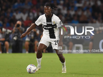 Woyo Coulibaly of Parma Calcio during the Serie A match between SSC Napoli and Parma Calcio at Stadio Diego Armando Maradona Naples Italy on...