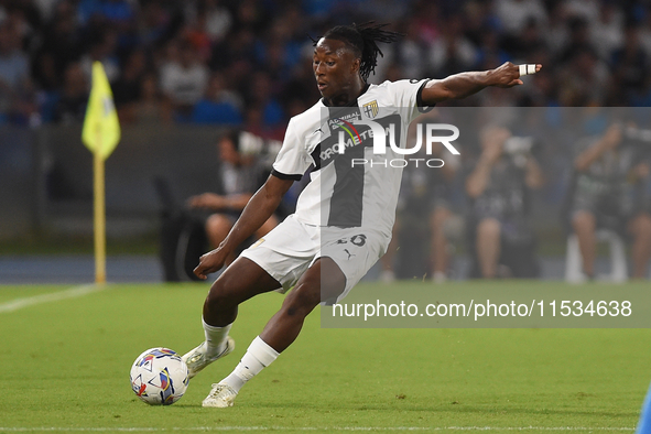 Woyo Coulibaly of Parma Calcio during the Serie A match between SSC Napoli and Parma Calcio at Stadio Diego Armando Maradona Naples Italy on...