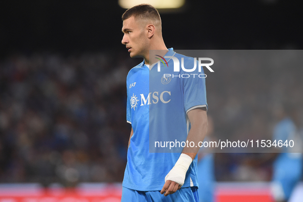 Alessandro Buongiorno of SSC Napoli during the Serie A match between SSC Napoli and Parma Calcio at Stadio Diego Armando Maradona Naples Ita...