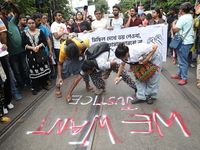 Citizens take part in a protest march in Kolkata, India, on September 1, 2024, against the rape and murder of a PGT doctor. (