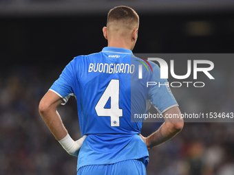 Alessandro Buongiorno of SSC Napoli during the Serie A match between SSC Napoli and Parma Calcio at Stadio Diego Armando Maradona Naples Ita...