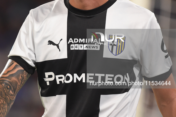 Close Up of Parma Calcio shirt during the Serie A match between SSC Napoli and Parma Calcio at Stadio Diego Armando Maradona Naples Italy on...