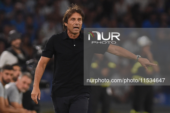 Antonio Conte Head Coach of SSC Napoli during the Serie A match between SSC Napoli and Parma Calcio at Stadio Diego Armando Maradona Naples...