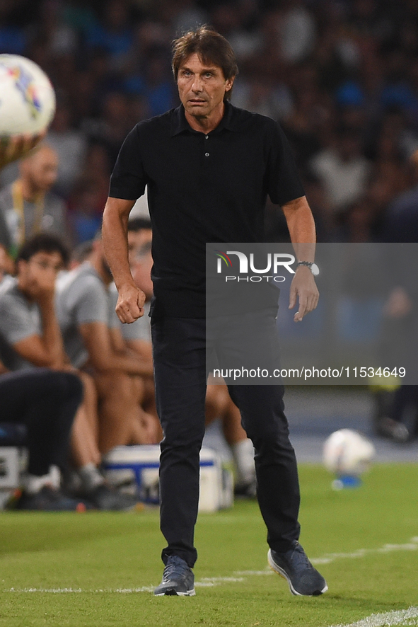 Antonio Conte Head Coach of SSC Napoli during the Serie A match between SSC Napoli and Parma Calcio at Stadio Diego Armando Maradona Naples...