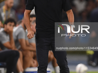 Antonio Conte Head Coach of SSC Napoli during the Serie A match between SSC Napoli and Parma Calcio at Stadio Diego Armando Maradona Naples...