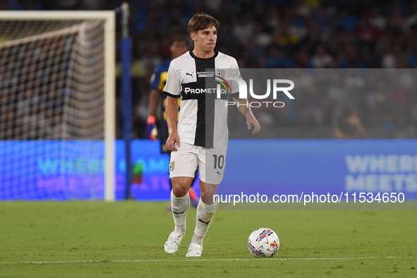 Adrian Bernabe of Parma Calcio during the Serie A match between SSC Napoli and Parma Calcio at Stadio Diego Armando Maradona Naples Italy on...