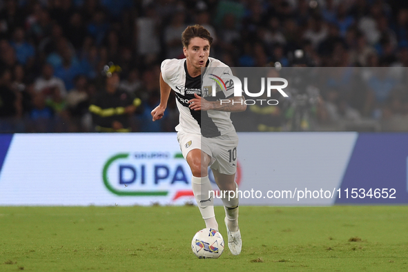 Adrian Bernabe of Parma Calcio during the Serie A match between SSC Napoli and Parma Calcio at Stadio Diego Armando Maradona Naples Italy on...