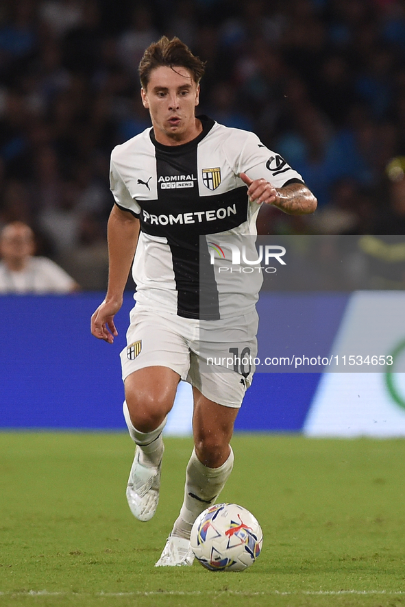 Adrian Bernabe of Parma Calcio during the Serie A match between SSC Napoli and Parma Calcio at Stadio Diego Armando Maradona Naples Italy on...