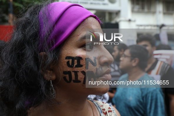 Citizens take part in a protest march in Kolkata, India, on September 1, 2024, against the rape and murder of a PGT doctor. 