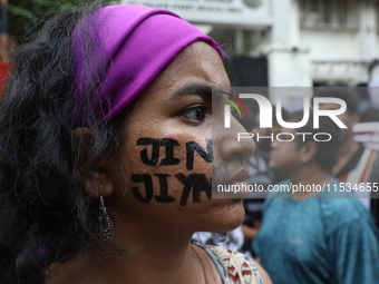 Citizens take part in a protest march in Kolkata, India, on September 1, 2024, against the rape and murder of a PGT doctor. (