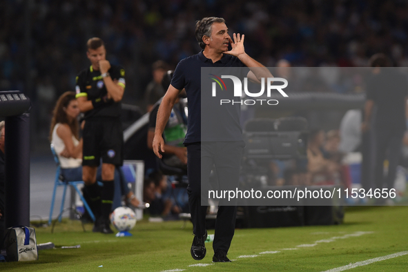 Fabio Pecchia Head Coach of Parma Calcio during the Serie A match between SSC Napoli and Parma Calcio at Stadio Diego Armando Maradona Naple...