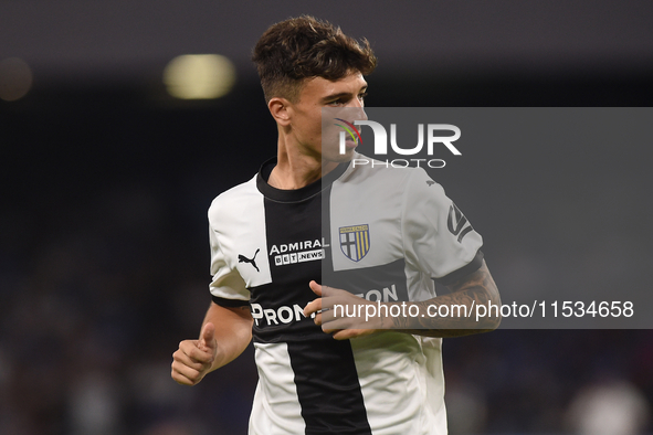 Enrico Delprato of Parma Calcio during the Serie A match between SSC Napoli and Parma Calcio at Stadio Diego Armando Maradona Naples Italy o...