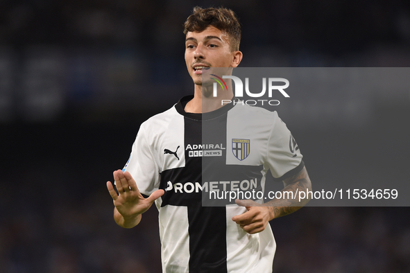 Enrico Delprato of Parma Calcio during the Serie A match between SSC Napoli and Parma Calcio at Stadio Diego Armando Maradona Naples Italy o...