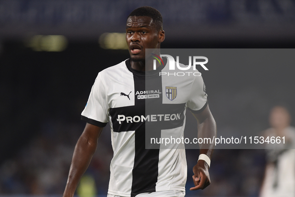 Ange-Yoan Bonny of Parma Calcio during the Serie A match between SSC Napoli and Parma Calcio at Stadio Diego Armando Maradona Naples Italy o...