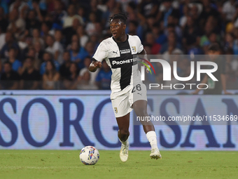 Woyo Coulibaly of Parma Calcio during the Serie A match between SSC Napoli and Parma Calcio at Stadio Diego Armando Maradona Naples Italy on...