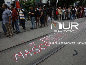 Citizens take part in a protest march in Kolkata, India, on September 1, 2024, against the rape and murder of a PGT doctor. (