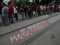 Citizens take part in a protest march in Kolkata, India, on September 1, 2024, against the rape and murder of a PGT doctor. (