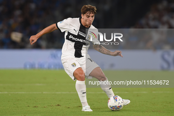 Adrian Bernabe of Parma Calcio during the Serie A match between SSC Napoli and Parma Calcio at Stadio Diego Armando Maradona Naples Italy on...