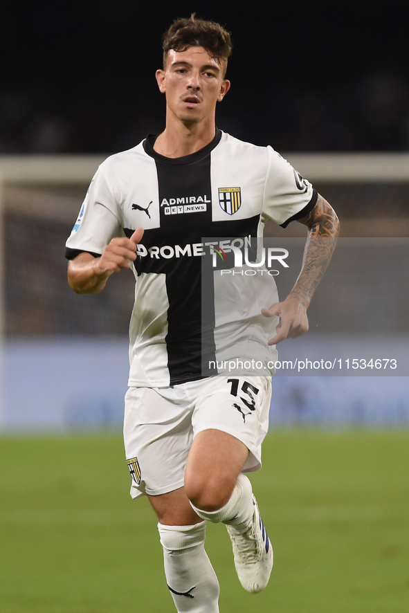 Enrico Delprato of Parma Calcio during the Serie A match between SSC Napoli and Parma Calcio at Stadio Diego Armando Maradona Naples Italy o...