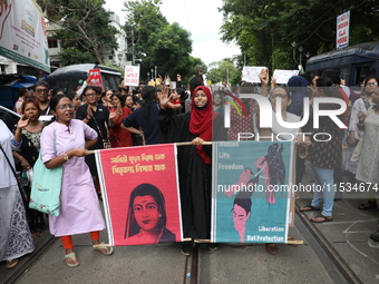 Citizens take part in a protest march in Kolkata, India, on September 1, 2024, against the rape and murder of a PGT doctor. (