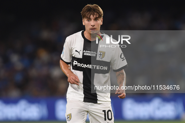 Adrian Bernabe of Parma Calcio during the Serie A match between SSC Napoli and Parma Calcio at Stadio Diego Armando Maradona Naples Italy on...