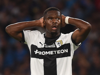 Ange-Yoan Bonny of Parma Calcio looks dejected during the Serie A match between SSC Napoli and Parma Calcio at Stadio Diego Armando Maradona...